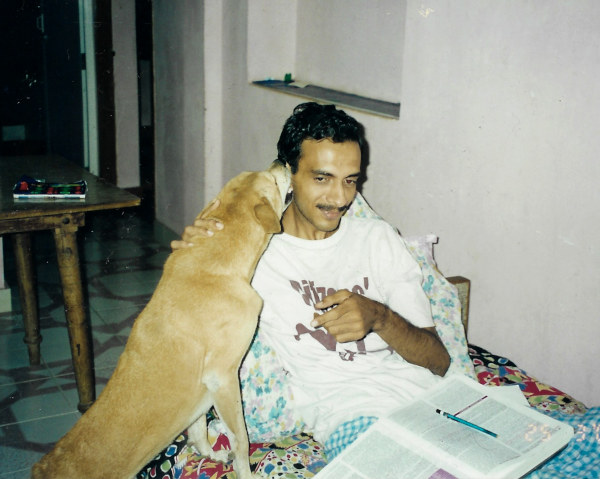 In a cast with a broken knee