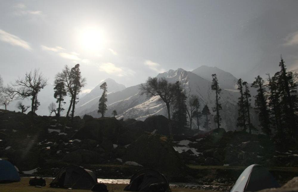 Campsite in moon light